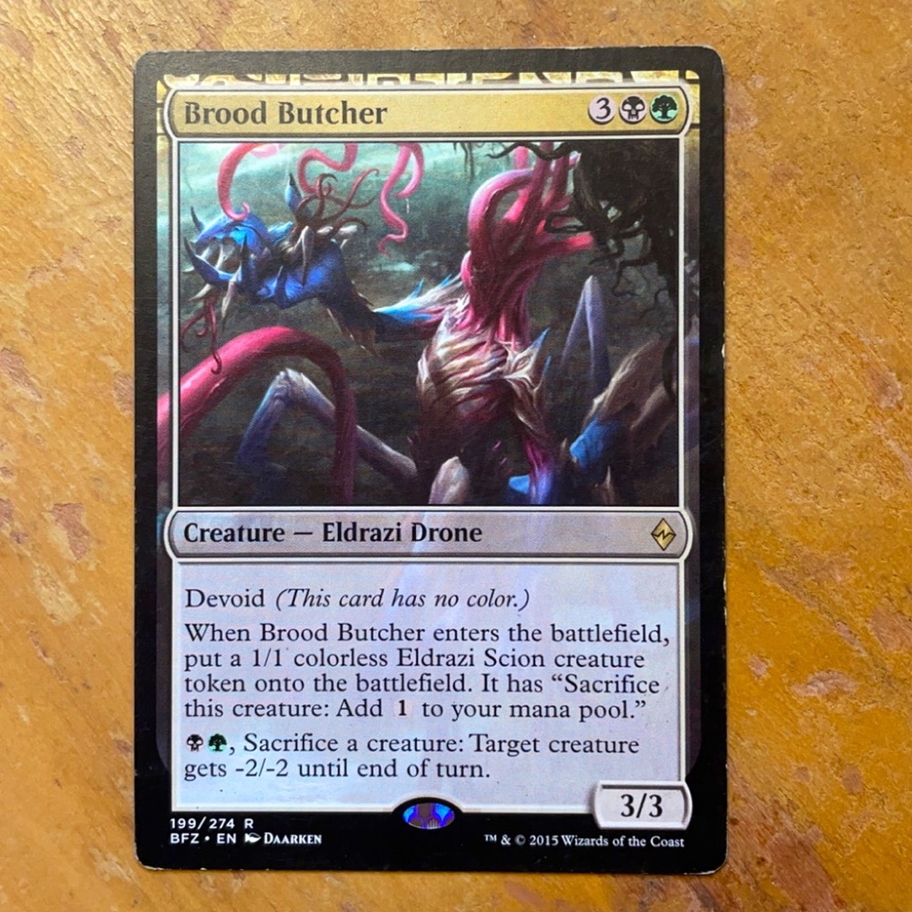 brood butcher 199/274 holo magic the gathering card
